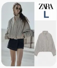 ZARA チェック柄ボンバージャケット S - メルカリ