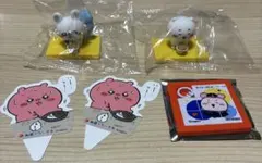 松屋　ちいかわ、モモンガフィギュア2点 古本屋スライドパズルセット