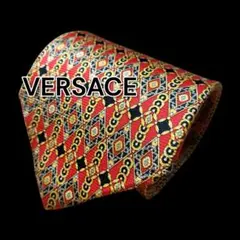 【VERSACE】ベルサーチ　オレンジ系　総柄　イタリア製
