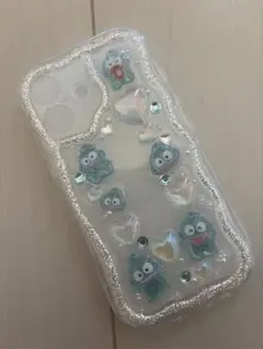 iPhone16 ハンギョドン サンリオ ボンボンドロップシール スマホケース