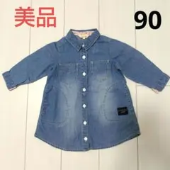 【おとめ座ぴろぴろ様専用】美品★Hushush 薄手デニムシャツワンピース 90のサムネイル