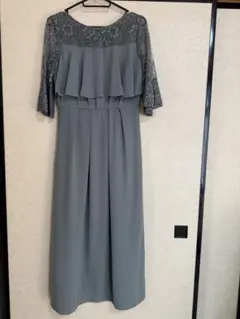 パーティドレス レーススリーブ ロングドレス サイズ38