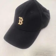 New Era キャップ ブラック Bロゴ ツイード