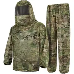 マルチカム迷彩 アンチモスキートメッシュ ギリースーツ セットアップ XL