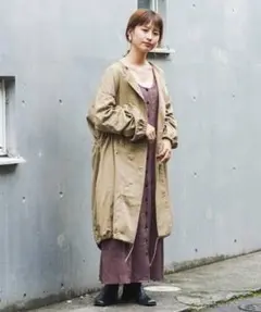 kastane ガスコート　ベージュ　ミリタリーコート