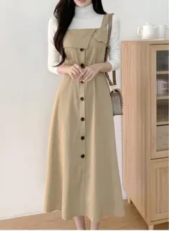 るんるん様専用　DHOLICベルト付ボタンポイントノースリワンピース