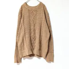 GAP 長袖 ケーブルニット セーター ブラウン コットンニット 남성