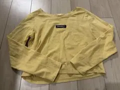 ジーユー GU ロゴT イエロー ショート丈 トップス 長袖T