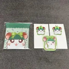 とっとこハム太郎 かぶるくん プチ巾着 キーホルダー ステッカー セリア
