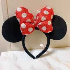 【美品】ディズニー スパンコール カチューシャ Disney ミニーちゃん