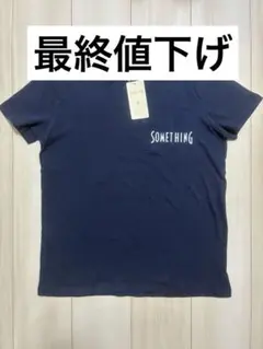 SOMETHING ネイビー 半袖Tシャツ Lのサムネイル