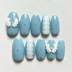 ネイルチップ ウィッシュコアネイル ミントグリーン ワンホンネイル