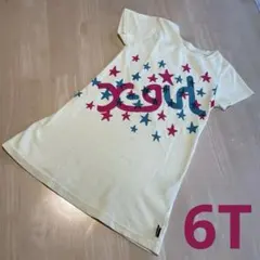 X-girl Stages 星柄ロゴプリント 半袖ワンピース　イエロー　6T