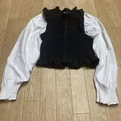 本日最終値下げ！ZARA シャーリング　ドッキングブラウス 長袖