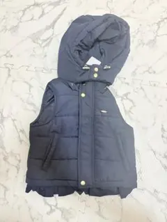 【新品タグ付き】petit main ネイビー フリル中綿ベスト