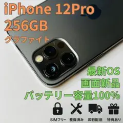 【美品】 iPhone 12 Pro 256GB 新品バッテリー100％