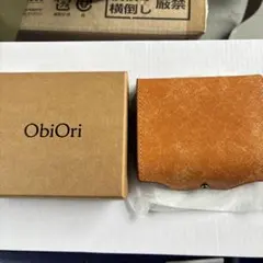 ObiOri 三つ折り財布 ブラウン レザー