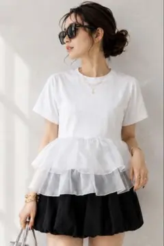 ☆新品☆フィグノ ボーダー ペプラム カットソー☆ - メルカリ