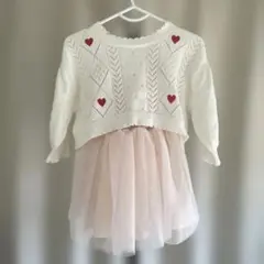 チュールワンピース　ハート　セット