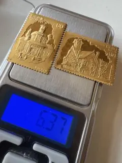 大特価品！松本徽章工業 純金 金属工芸品 6.24g 純金/純銅 プレート 2