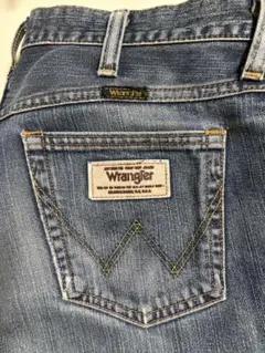Wrangler 日本製デニム Wステッチ 32 ダメージあり リメイク素材にも