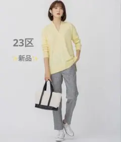 最終値下げ✨新品✨ 23区　ウーステッドウール 重ね襟Vネック ニット　38