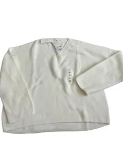 UNIQLO 3Dニット Vネックセーター オフホワイト XL