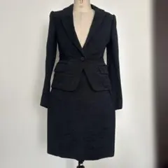 極美品 サルヴァトーレ フェラガモ Salvatore Ferragamo セットアップ スカートスーツ ウール ジャケット スカート 黒 Salvatore Ferragamo - 極美品 サルヴァトーレ フェラガモ Salvatore