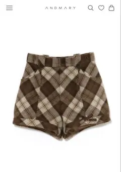 andmary Ribbon check mini pants beige S - メルカリ