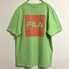 FILA 半袖Tシャツ 黄緑　F ユニセックス　クルーネック　ロゴ入り　綿100のサムネイル