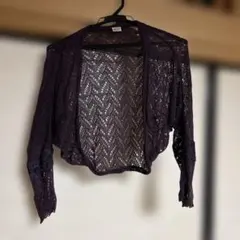 アクシーズファム axesfemme パープルレースカーディガン ボレロ 長袖