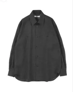 Cornier リネン/和紙/ウール WASHED TWILL Wポケットシャツ