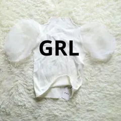 【タグ付】GRL グレイル 袖チュール切替え ハイネックトップス M