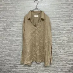 UNIQLO ユニクロ✨リネンシャツXL麻100％ベージュ長袖　ブラウス