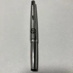 プラチナ PLATINUM 万年筆 ペン先 K18 細字 シルバー黒 ストライプ