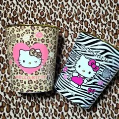 (♱)ヒョウ柄＆ゼブラ柄 KITTY ダストボックス 2個set ギャル