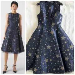 ケイトスペードニューヨーク 23AW ノースリーブ チュールドレス 4 ネイビー