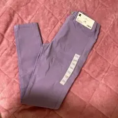 キッズ男女兼用のびのびレギンスパンツ パープル　長ズボン　ジーユー　130