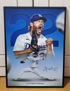 LAドジャース カーショーMLB！A3サイズポスターフレーム付き②