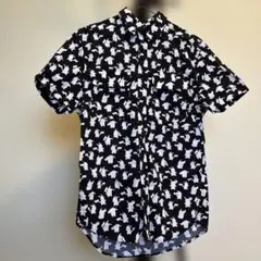 H&M ポケモン ピカチュウ 総柄 半袖シャツ 黒 XSのサムネイル