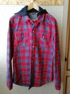 Volcom フリース付きチェックシャツ　G2851202 赤