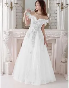 【JEAN MACLEAN/ジャンマクレーン】刺繍/ オフショルダー/ Aライン