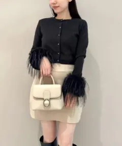 SNIDEL スリーブファーカーディガン