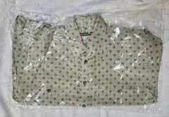 絹100% レトロ 総柄シャツ ベージュ② Helène DE MICHEL