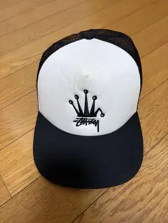 Stussy クラウンロゴ メッシュキャップ ホワイト/ブラックのサムネイル