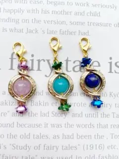 さ*だ様 天然石薔薇チャームセット