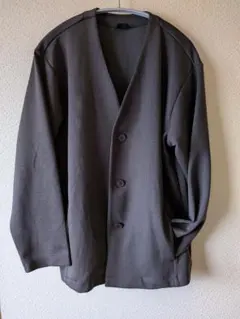 ノーカラー カーディガン