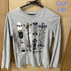 GAP KIDS 140 グレー　ロンT スケボー