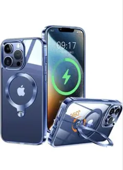 ZapNet iPhone 13 Pro 用 クリア ケースブルー