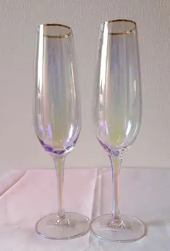『Francfranc』新品未使用！ シャンパングラス 2個セット(オーロラ色)